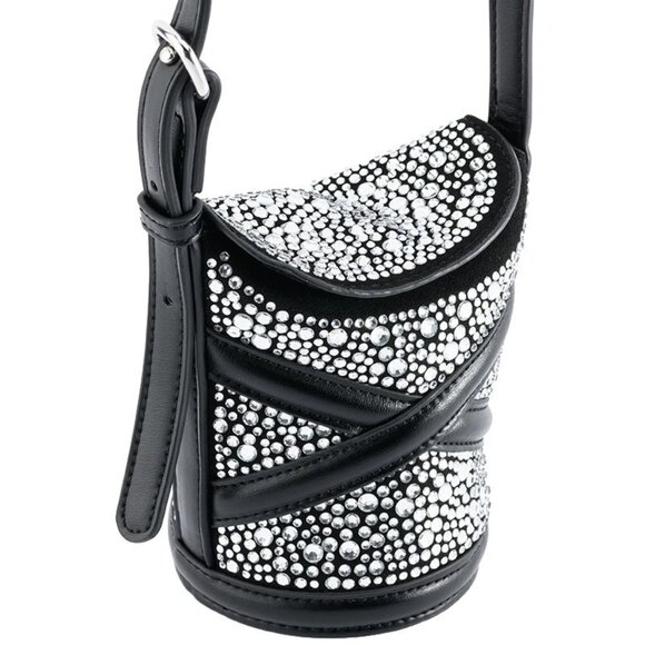 Callie Lives Handbags - Miz Bucket: Black Eclipse Rhinestone Mini Bag